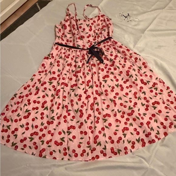 Retro Chic by Torrid Pink Cherry Pattern Midi Dress - Picture 3 of 6